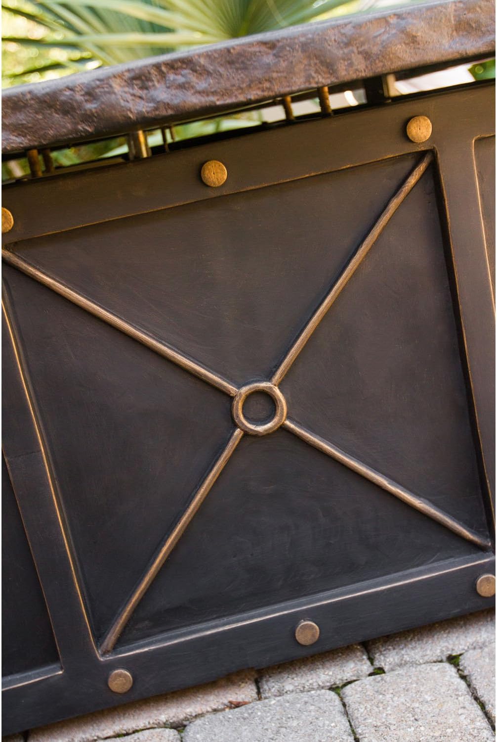 Square Gas Fire Pit with Durastone Top D13772
