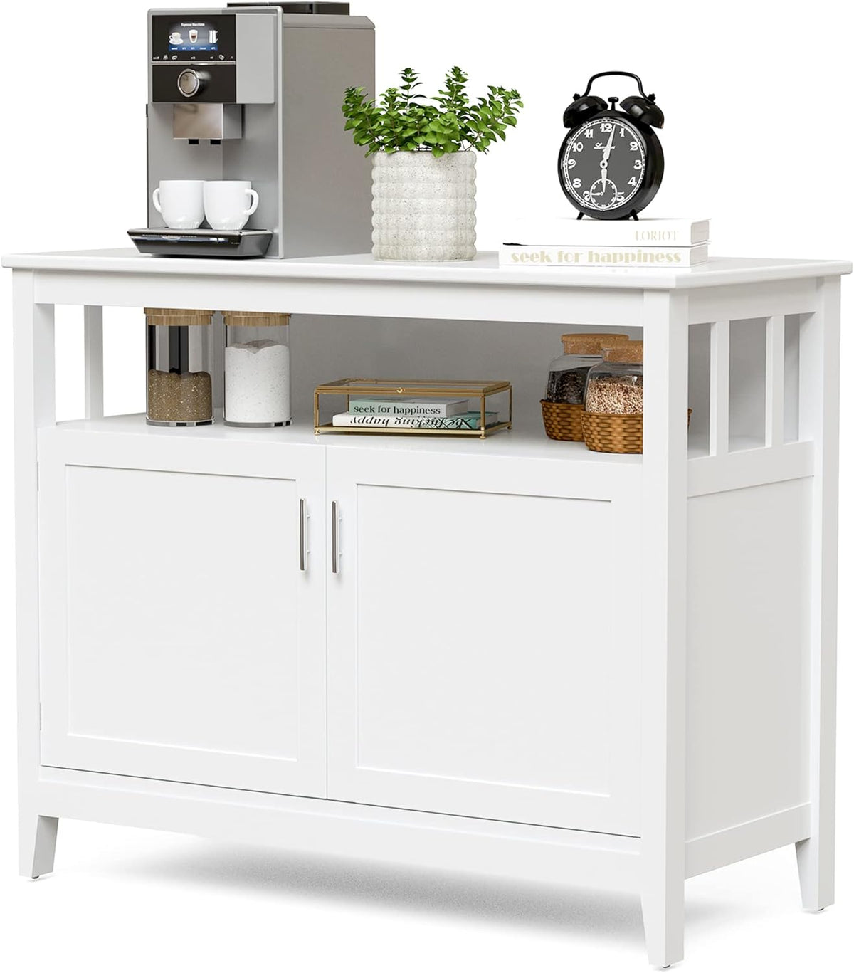 Brown Freestanding Buffet Cabinet with Adjustable Shelf G48386