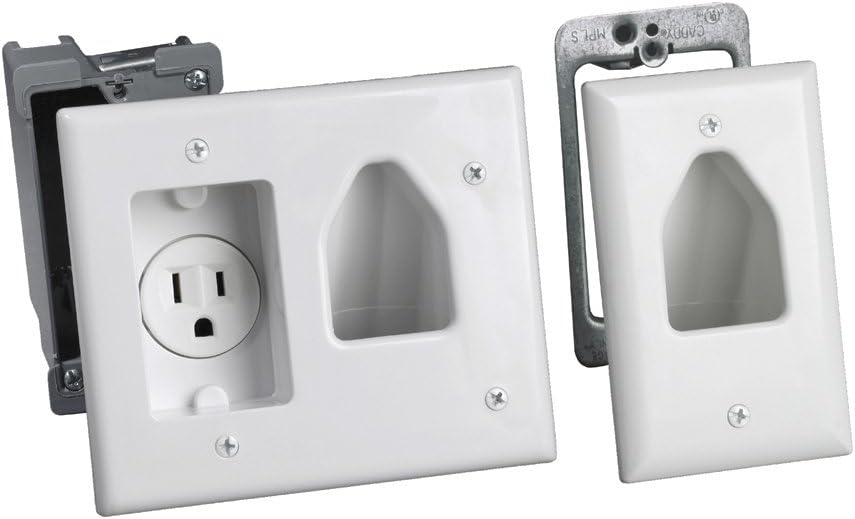 White TV Cable Organizer Kit with Power Solution T434702