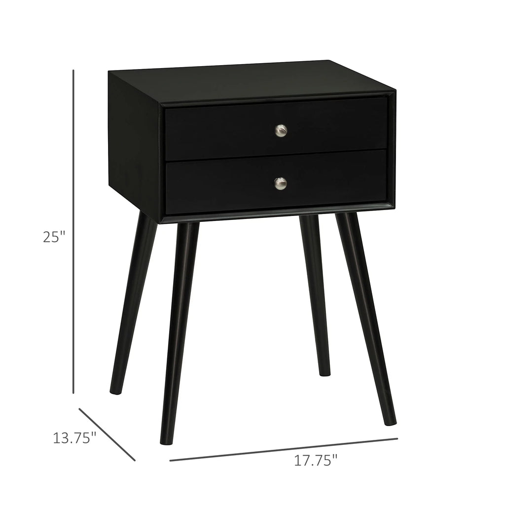 Black Side Table with 2 Pull Out Drawers G1134