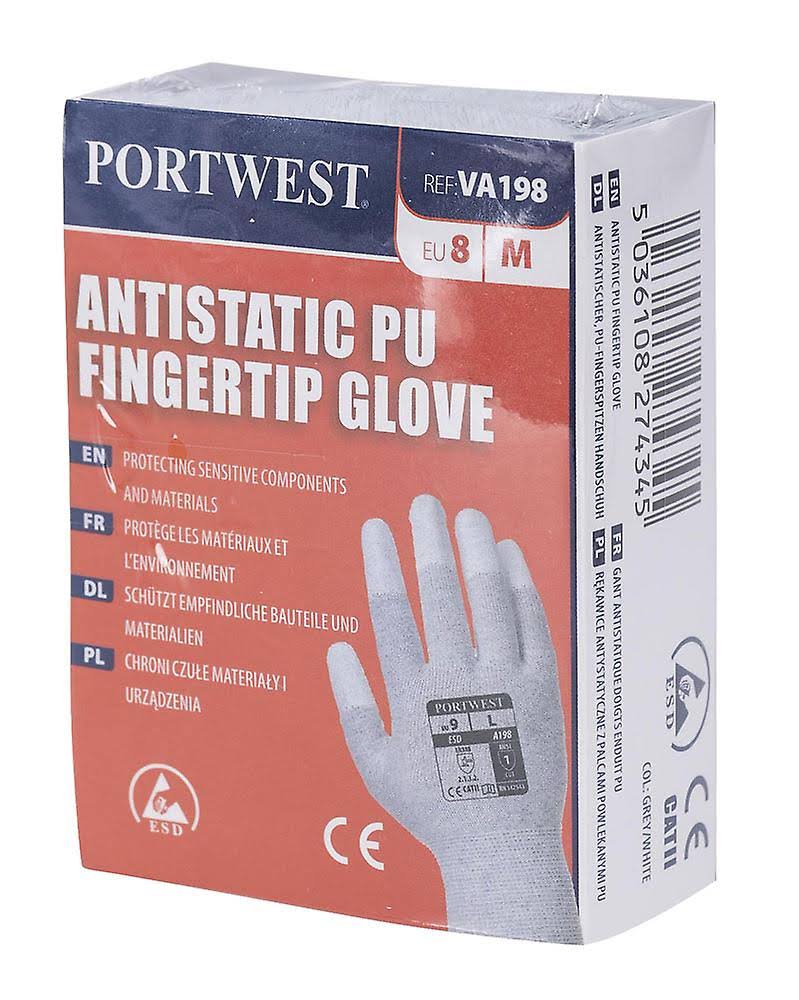 Antistatic PU Fingertip Glove Grey W33712