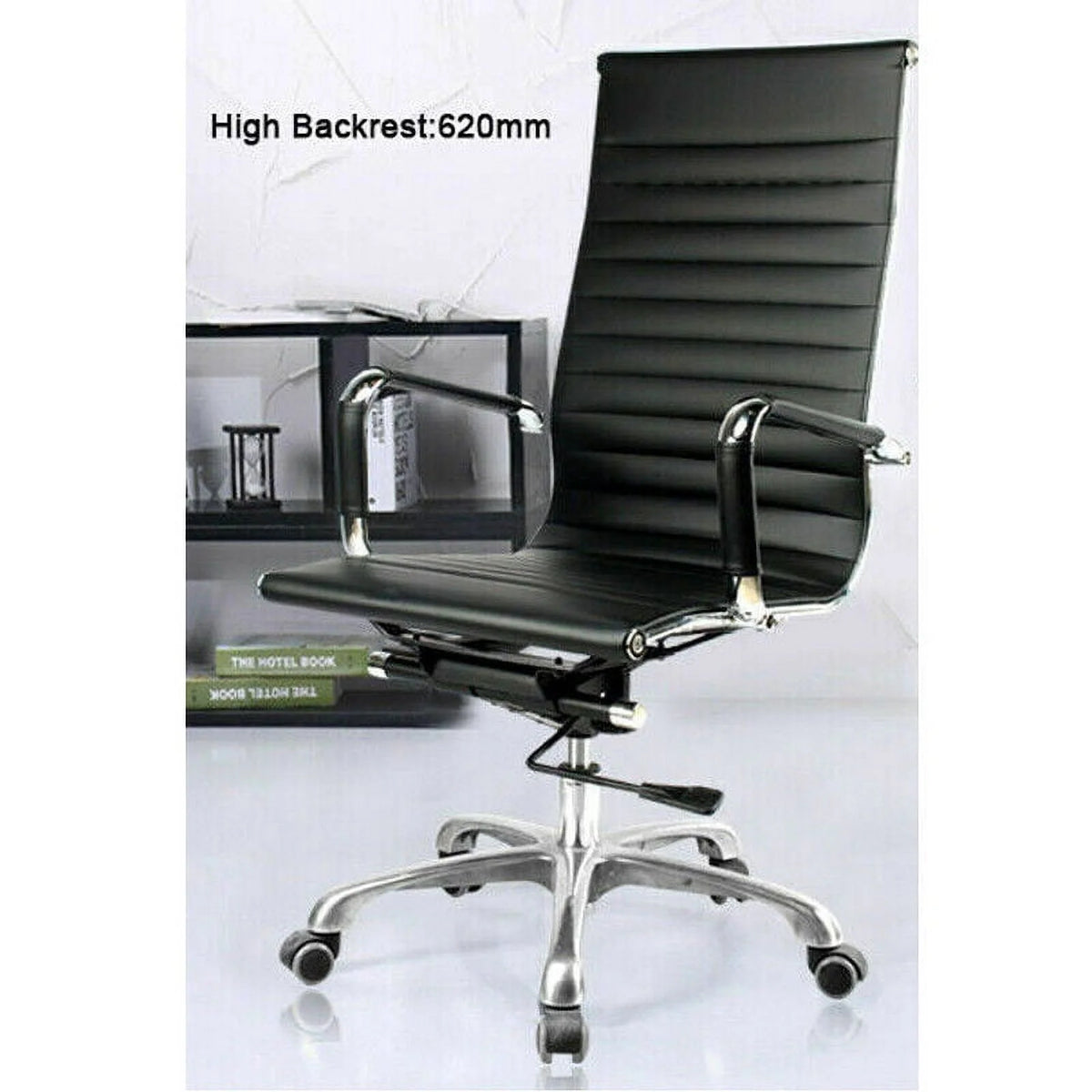 Black High-Back Leather Executive Office Chair U6682