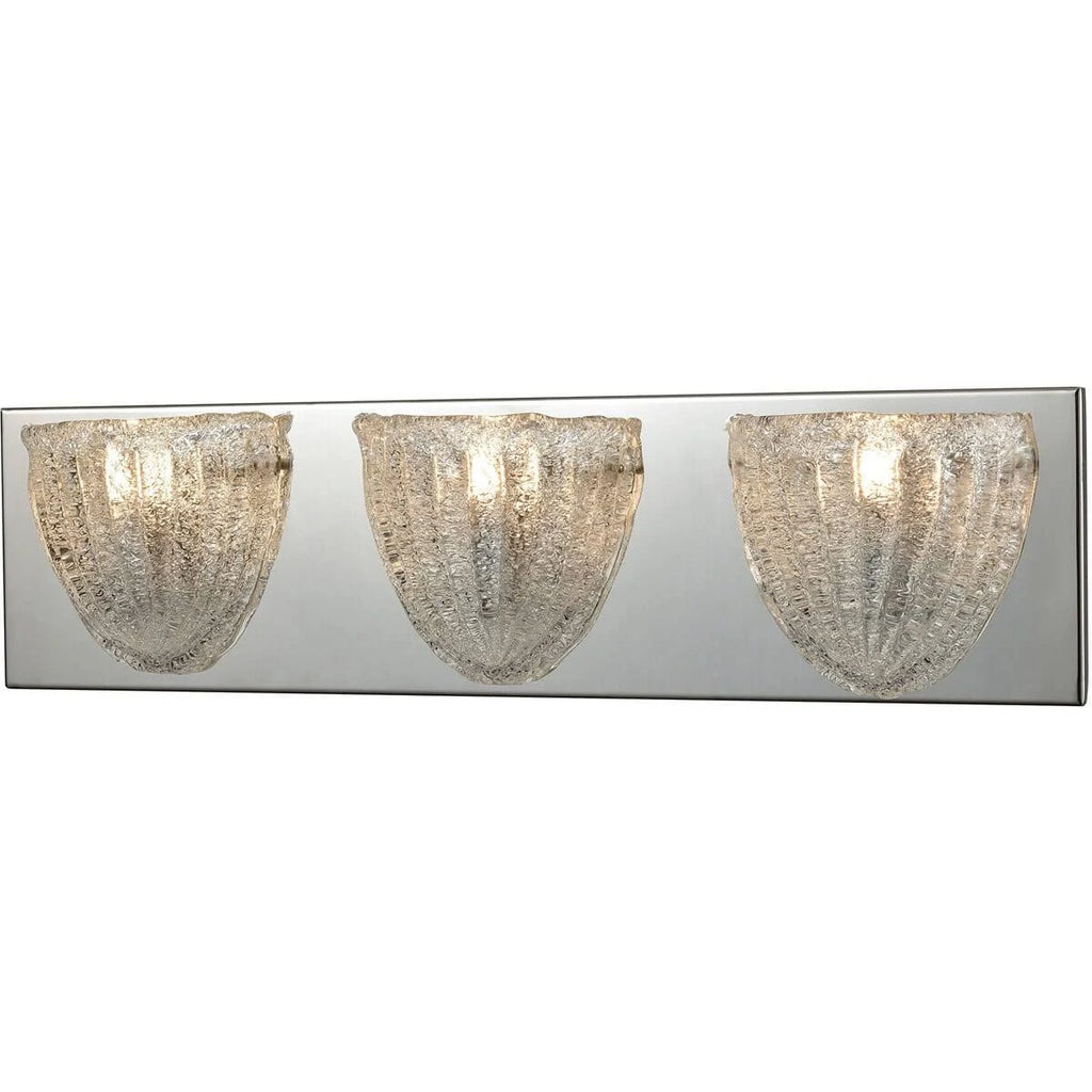 Polished Chrome 3-Light Flush Mount with Painted Mosaic Glass Y99064
