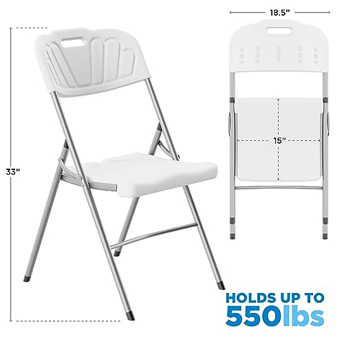 White Set of 2 Plastic Folding Chairs R1358