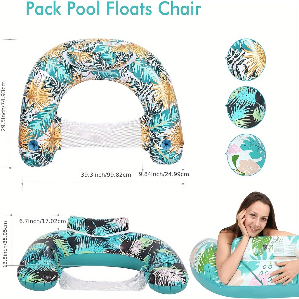 Inflatable Pool Chair with Cup Holder and Backrest P448