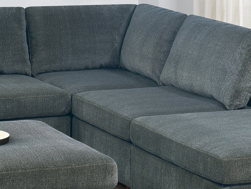 Grey Chenille Modular Sectional 6pc Set S921824