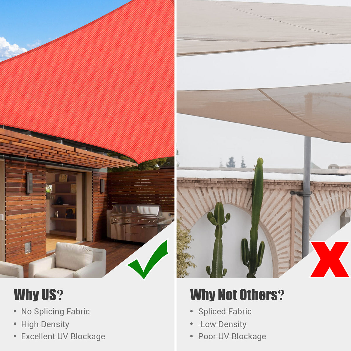 Watermelon Red 20x16Ft Rectangle Sun Shade Sail C1349