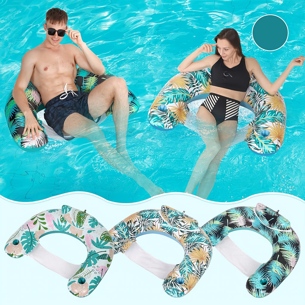 Inflatable Pool Chair with Cup Holder and Backrest P448