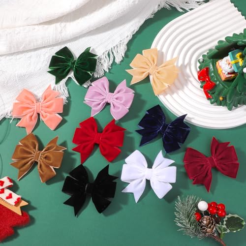 Velvet Hair Bows, 20PCS 3" Alligator Clips S61877