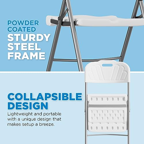 White Set of 2 Plastic Folding Chairs R1358