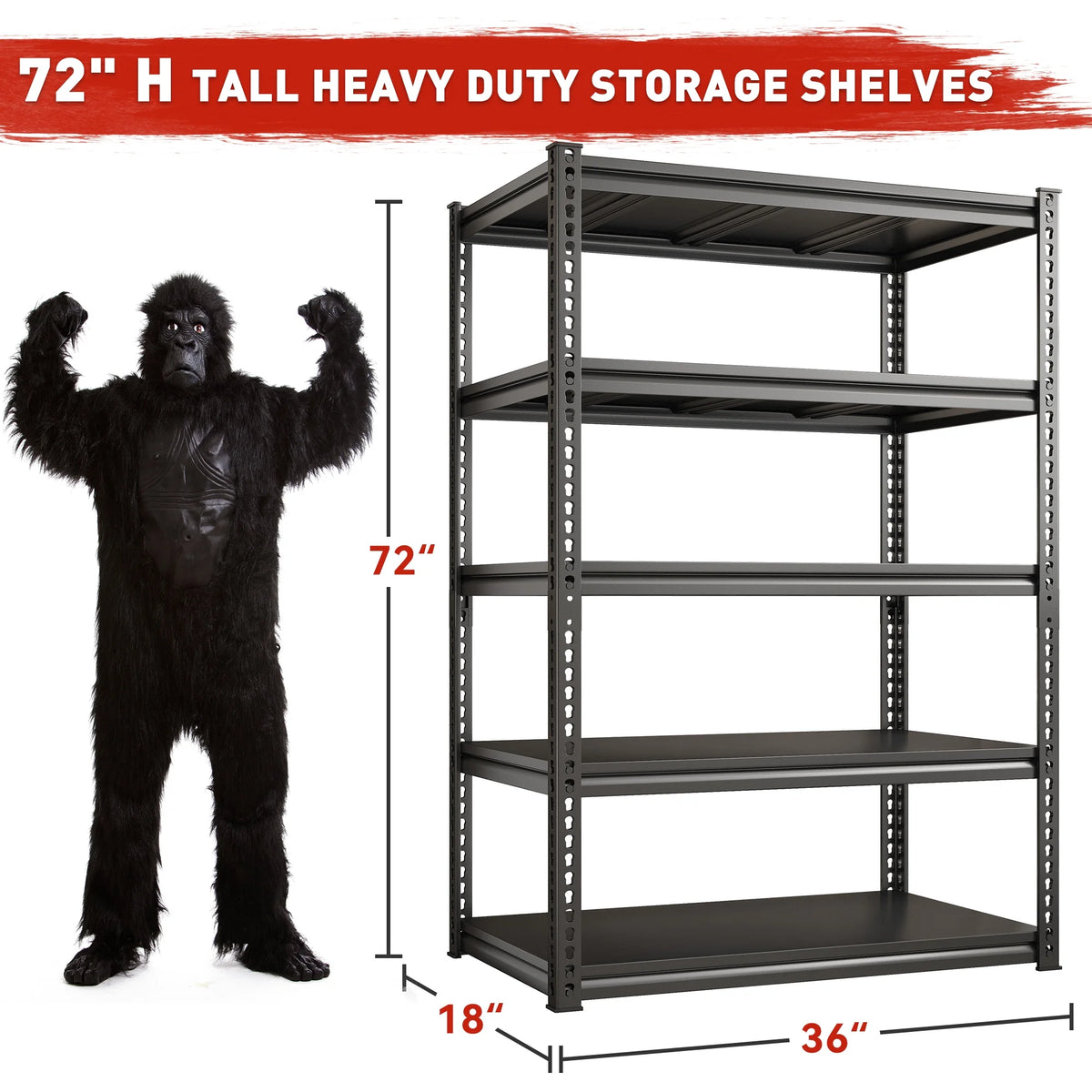 Heavy Duty 5 Tier Adjustable Metal Storage Shelves C867