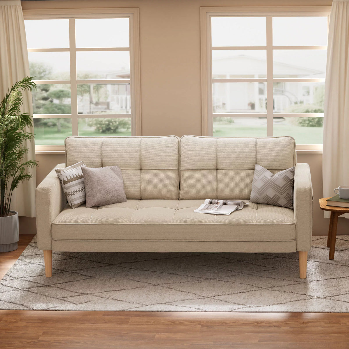 Gray Sofa with Storage Pockets X40973