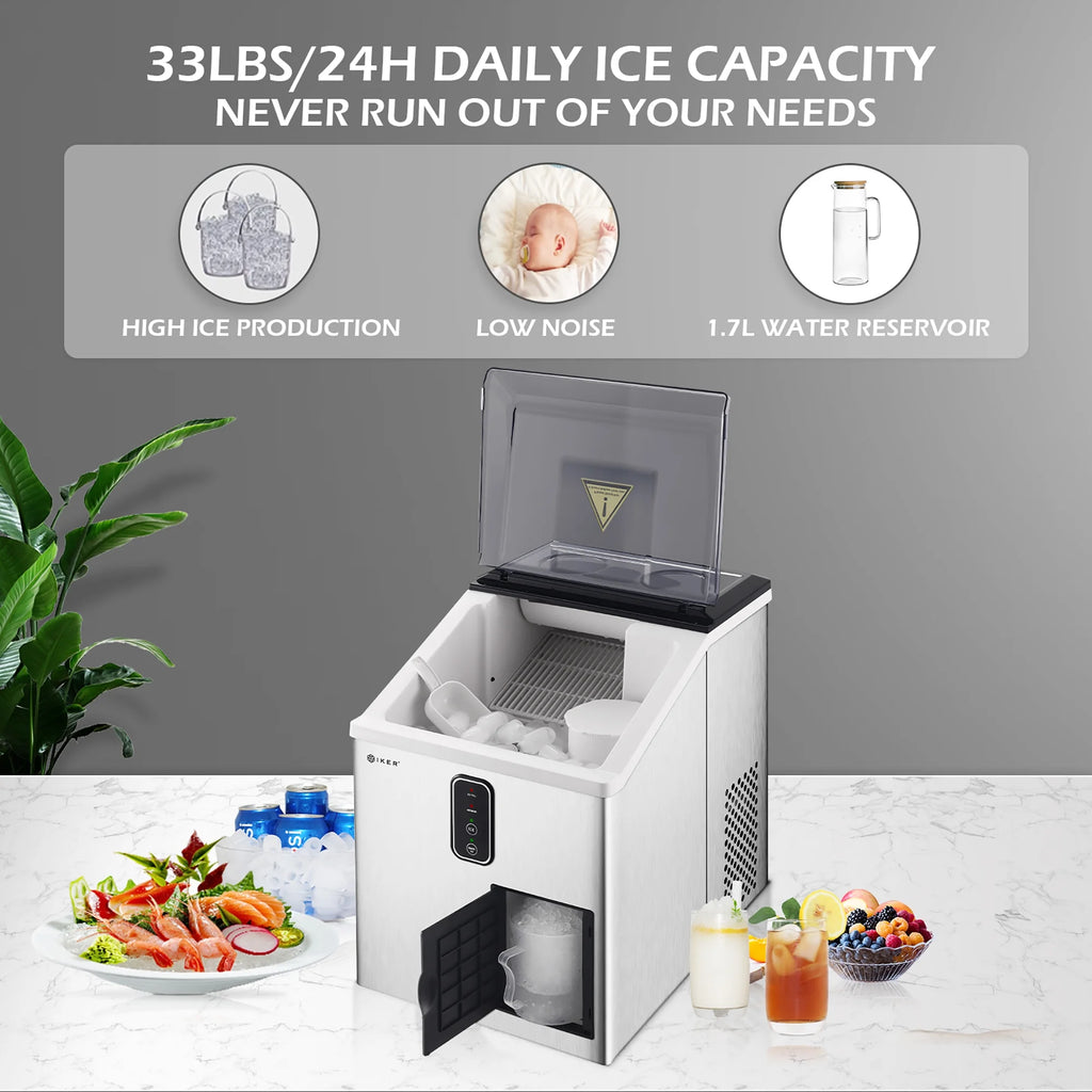 Countertop Ice Maker and Ice Shaver Machine 33lb/24H F630191