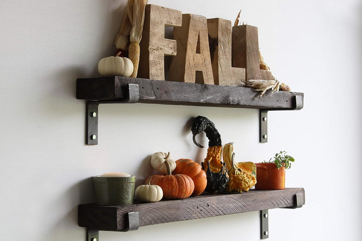 Reclaimed Wood Accent Shelves, Set of Two, 24 Inches F12341