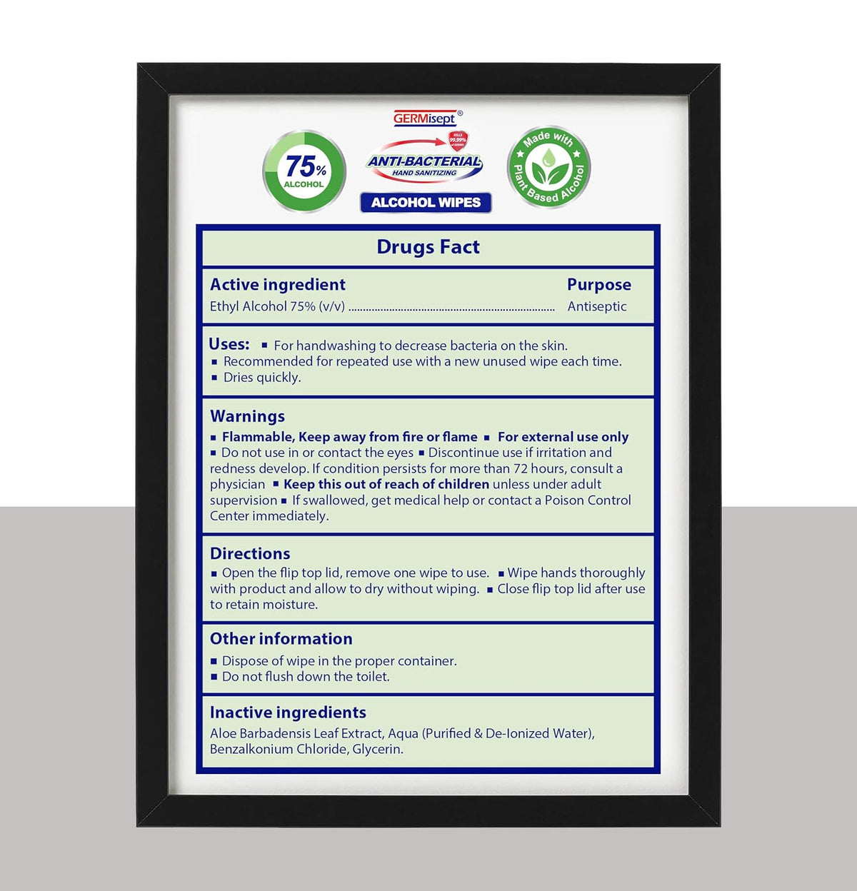 75% Alcohol Antiseptic Hand Sanitizer Wipes (1200 Wipes) W9764