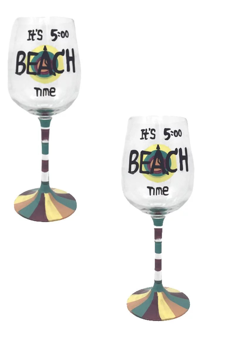 Hand Painted Wine Glass Set V60960