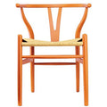 Orange Wishbone Wood Armchair V535