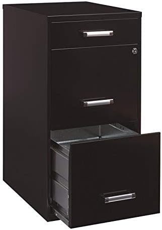 Black 18in Deep 3 Metal Organizer Pencil Drawer Vertical File Cabinet T248163