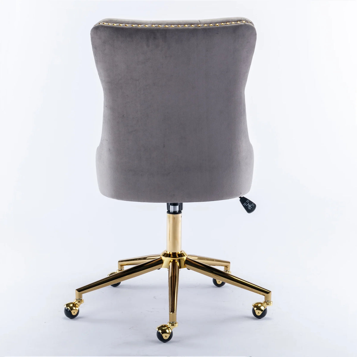 Velvet Upholstered Tufted Office Chair with Golden Metal Base I955873