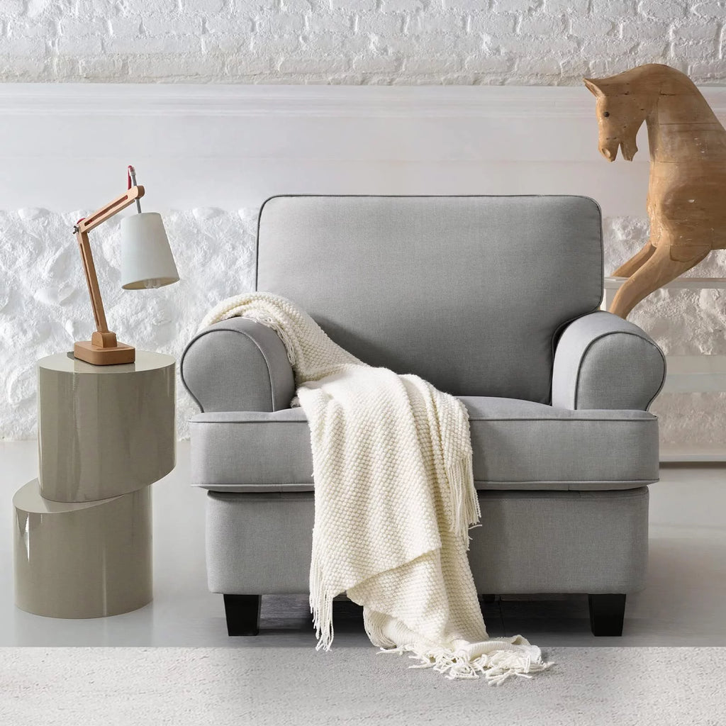 Light Gray Upholstered Accent Chair A460229
