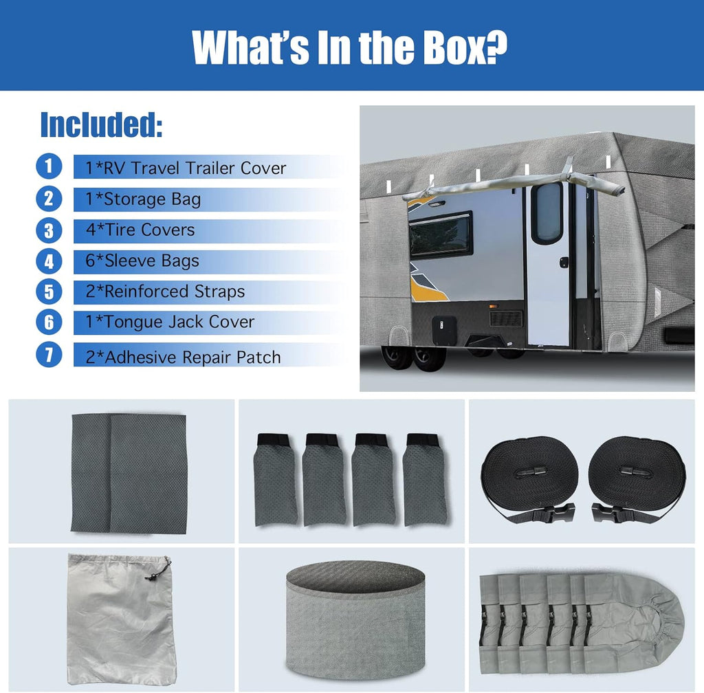 6 Layers Windproof Anti-Scratch UV Resistant Travel Trailer Cover L888043