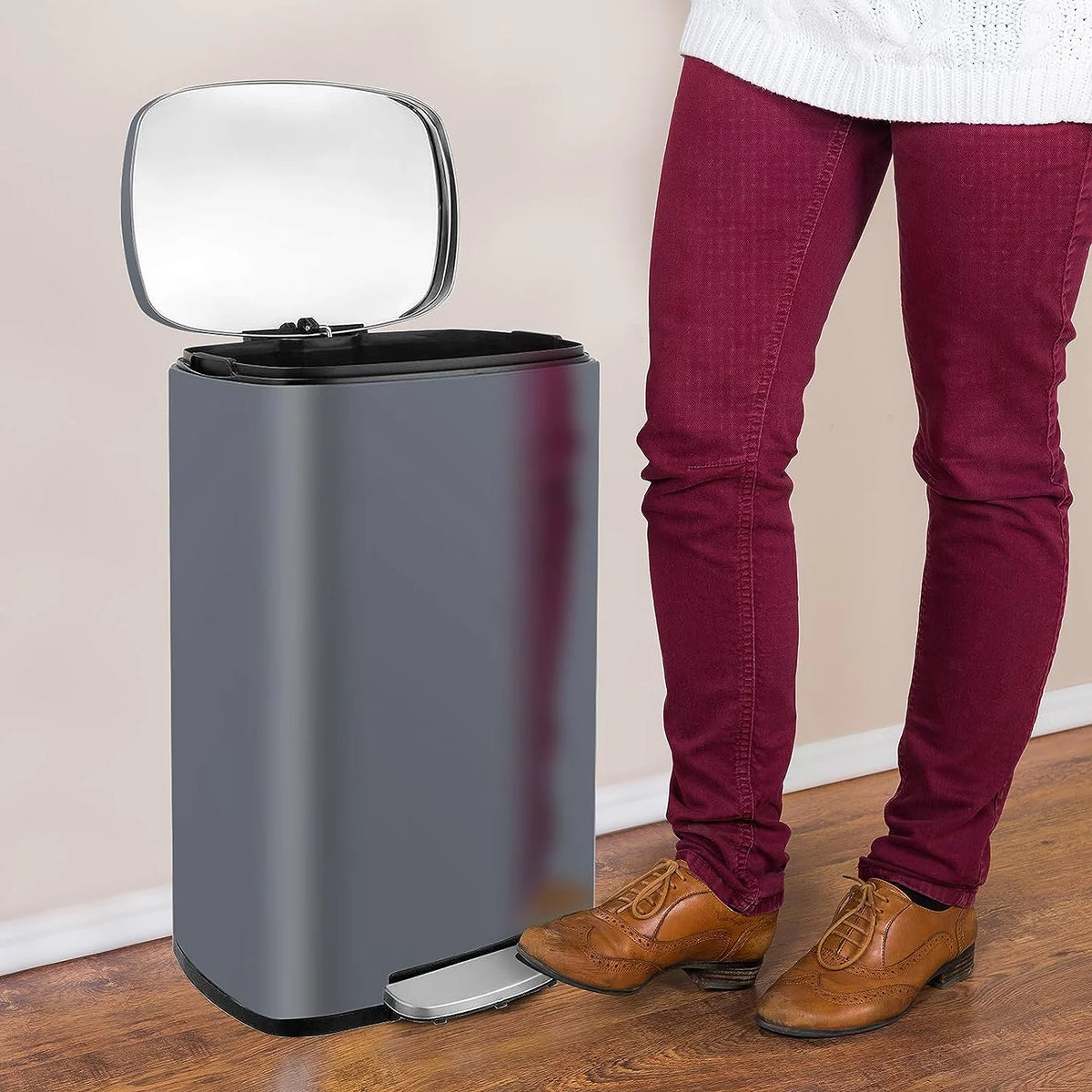 50L Stainless Steel Kitchen Step Trash Can O430603