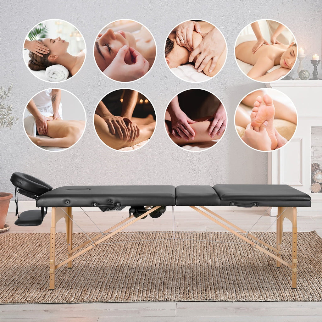 Portable 3 Folding Wood Massage Table L272