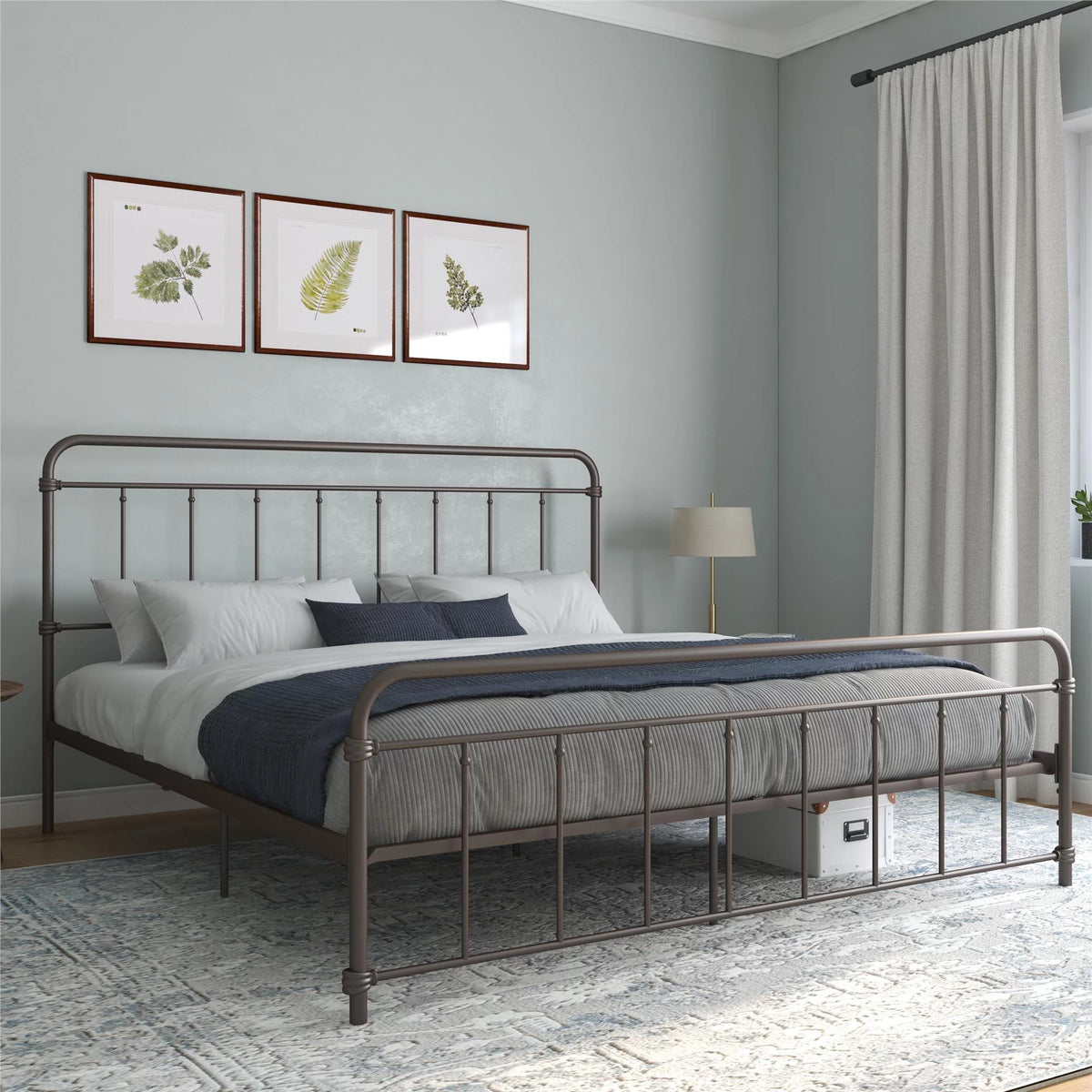 Black Twin Metal Platform Bed Z2403