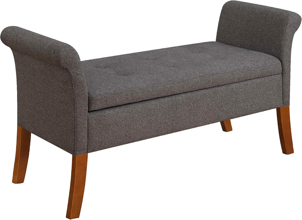Beige Botanical Storage Bench K5255
