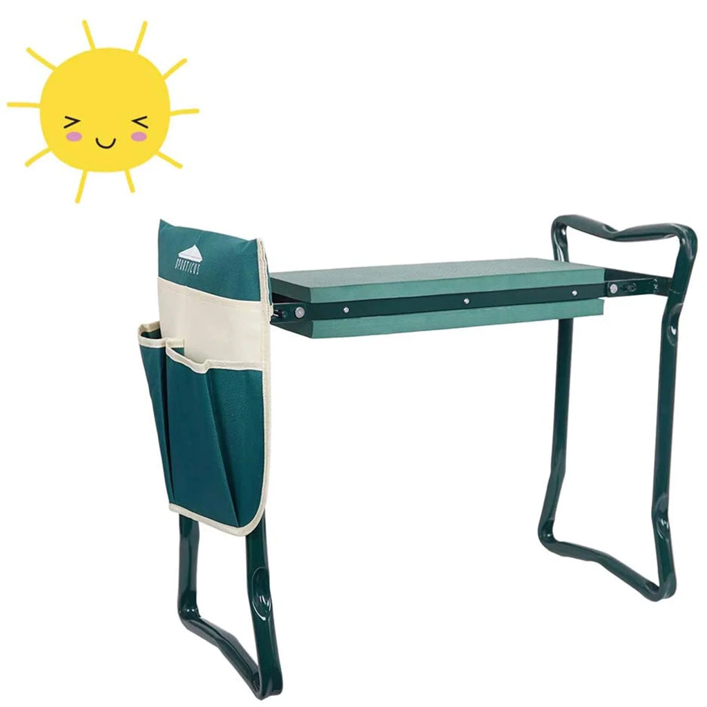 Folding Garden Kneeler Seat Portable Bench Stool with Kneeling Pad Y54520