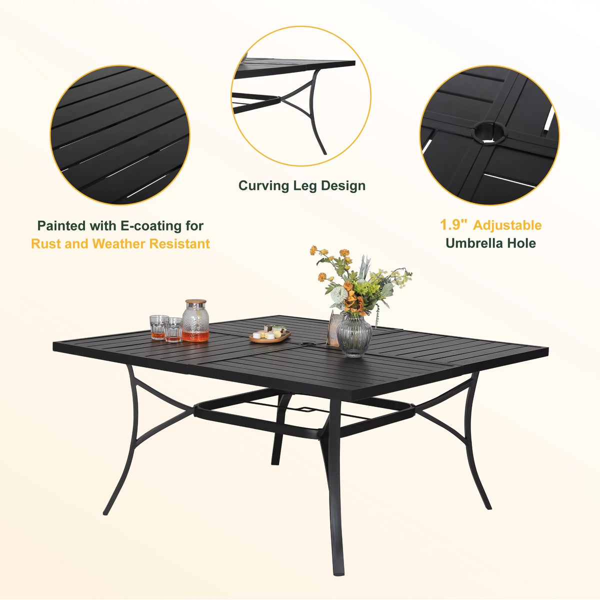 9-Piece Outdoor Patio Dining Set with Steel Table & Textilene Chairs V282