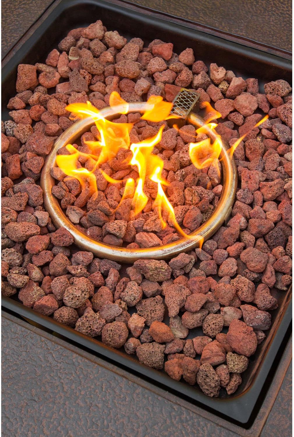 Square Gas Fire Pit with Durastone Top D13772