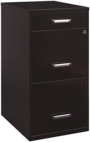 Black 18in Deep 3 Metal Organizer Pencil Drawer Vertical File Cabinet T248163