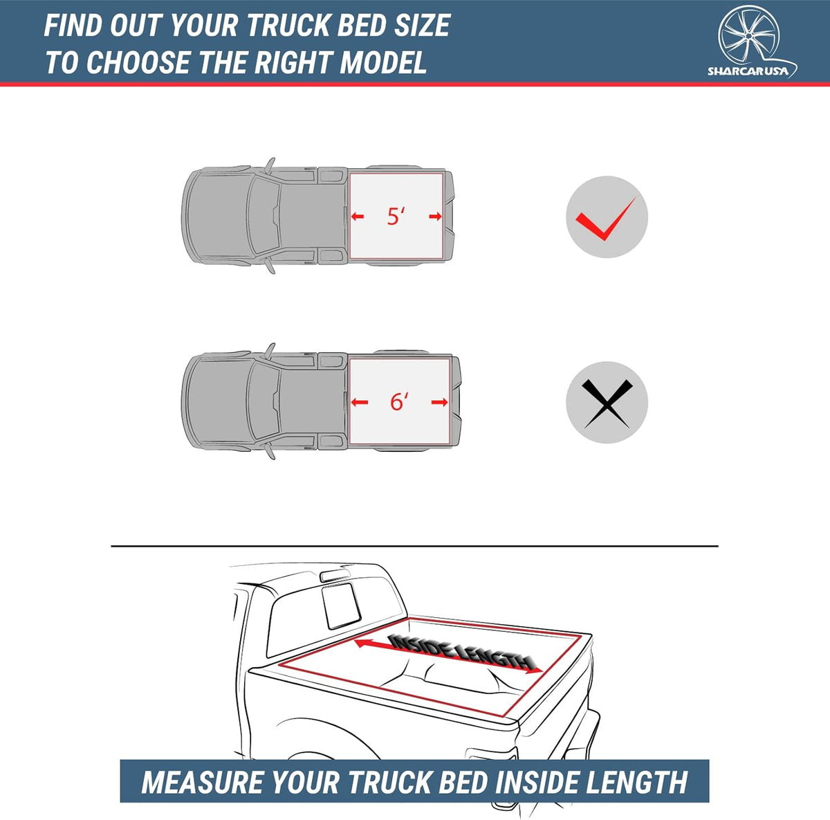 Black Hard Tri-Fold Truck Bed Tonneau Cover for Ford Ranger 5' Bed F273005