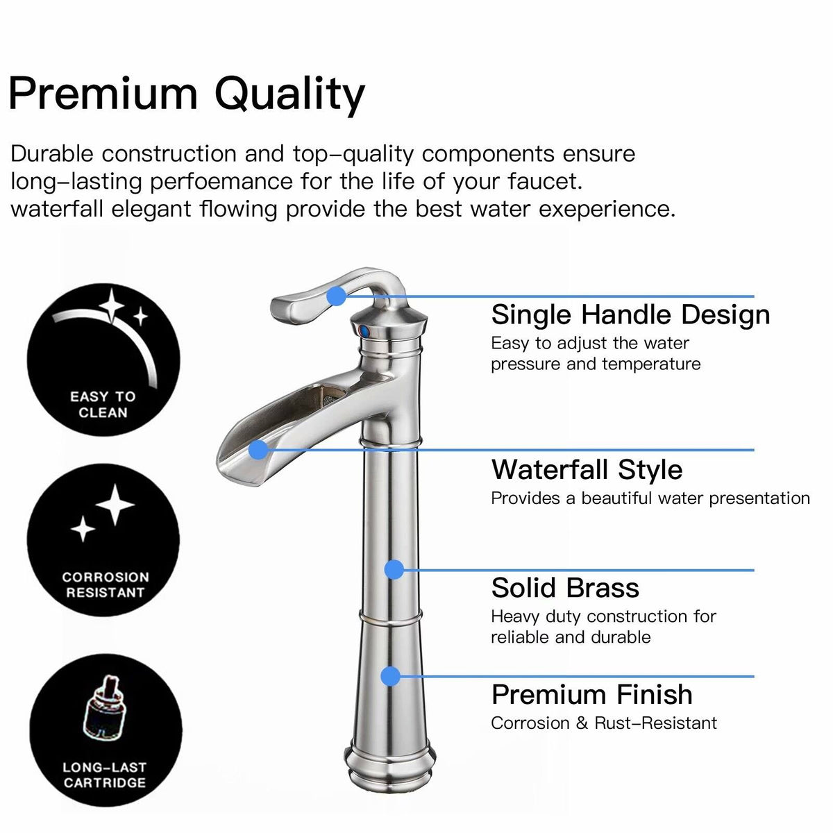 Oil Rubbed Bronze Vessel Sink Faucet with Pop Up Drain F7219