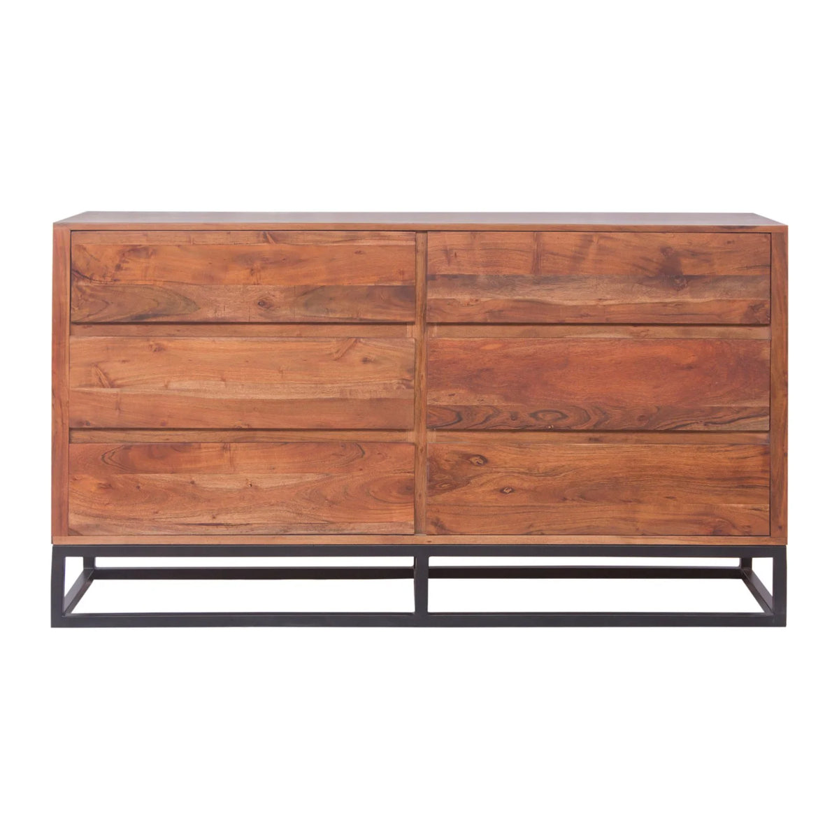 Acacia Wood Dresser or Display Unit Walnut Brown & Black V735241