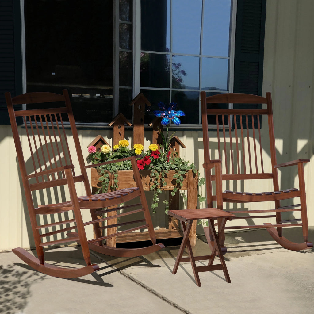 Black Wood Rocking Chair Set of 3 Z992784