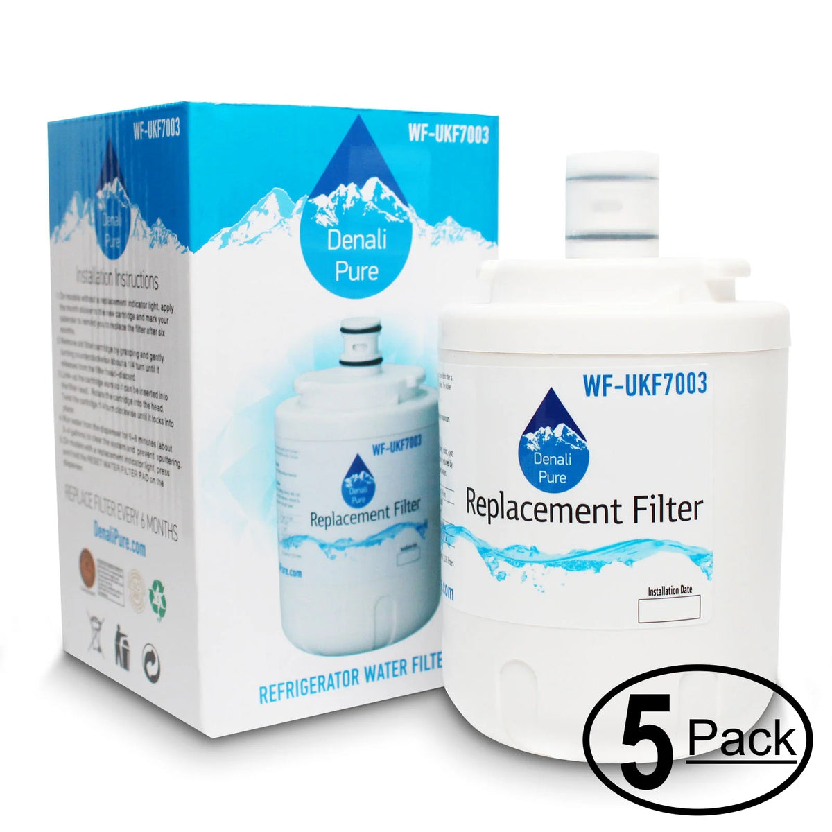 5-Pack Replacement Refrigerator Water Filter Cartridge T247646