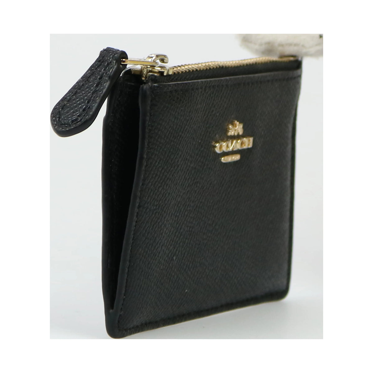 Skinny ID Case in Cross Leather Light Gold Black H89176