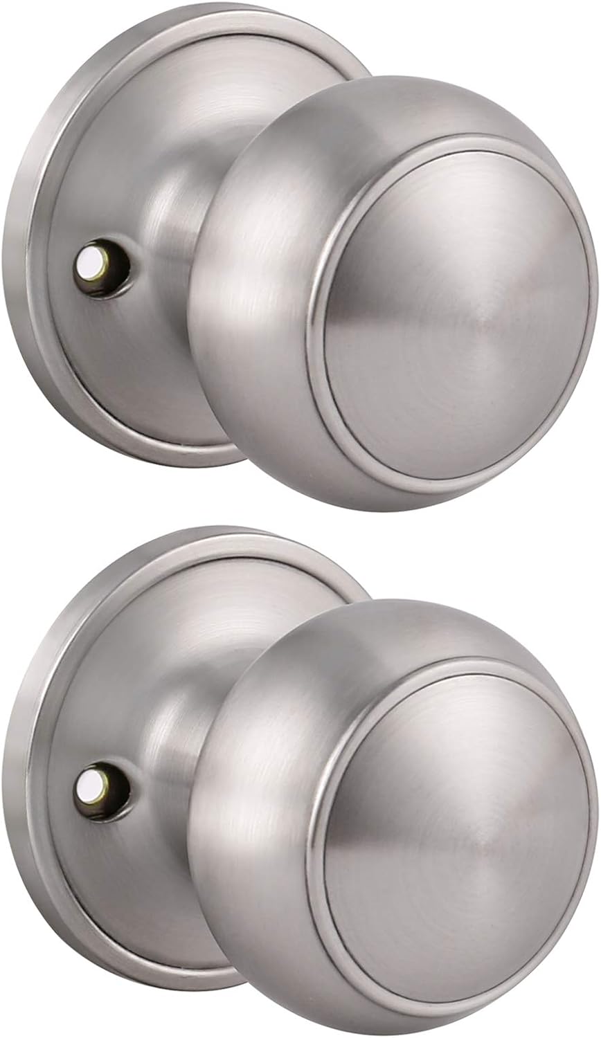 6 Pack Stainless Steel Flat Ball Door Knob Brushed Nickel Finish Pack of 2 I44428