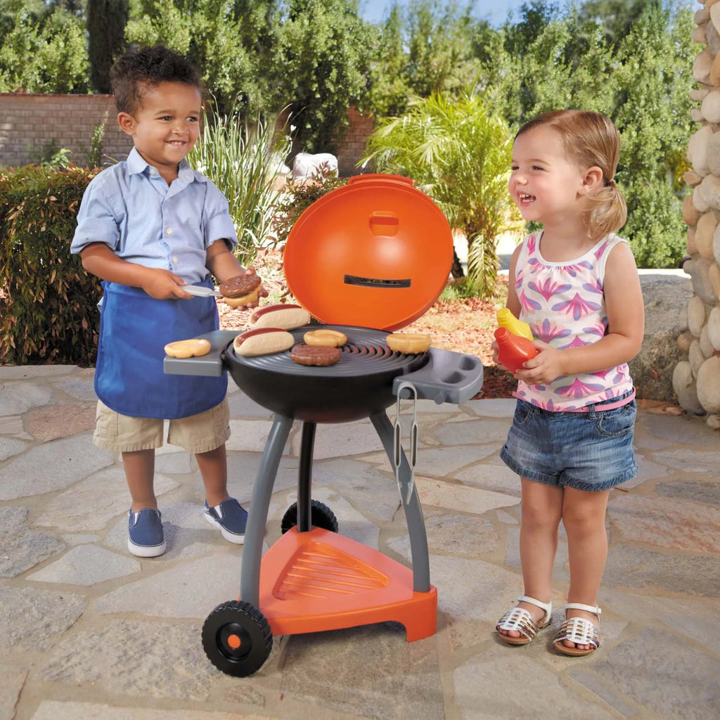 15-Piece Outdoor Plastic Pretend Play Barbecue Grill Toys Playset E69512