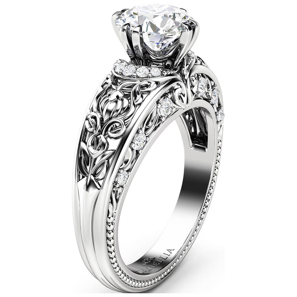 Vintage Round Moissanite Engagement Ring L652281