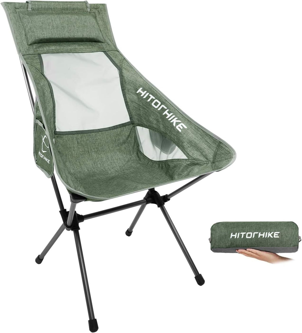 Ultralight High Back Folding Camping Chair with Nylon Mesh Headrest I304
