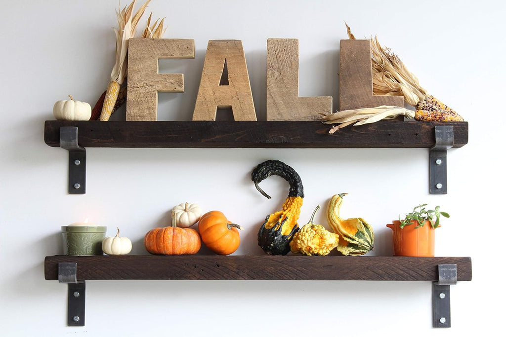 Reclaimed Wood Accent Shelves, Set of Two, 24 Inches F12341