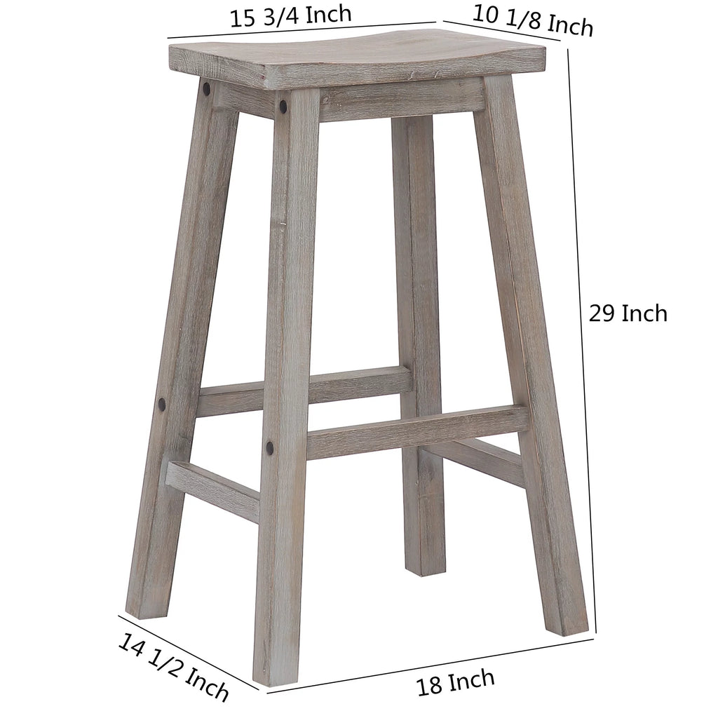 29 Inch Saddle Bar Stools Set of 2 Solid Wood Cherry P87648