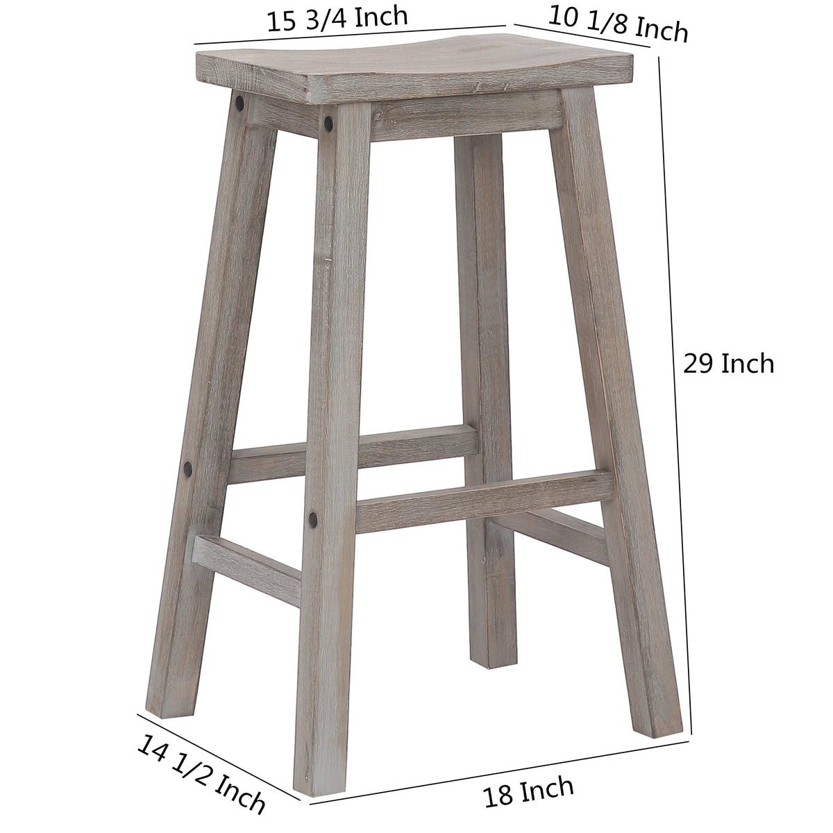 29 Inch Saddle Bar Stools Set of 2 Solid Wood Cherry P87648
