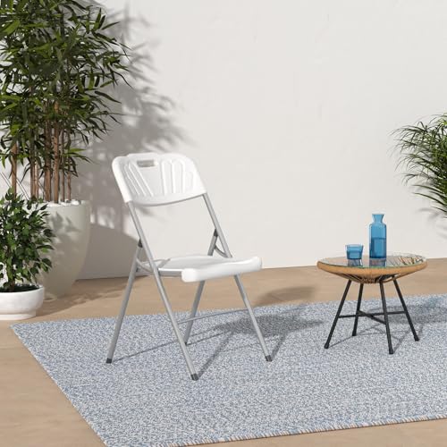 White Set of 2 Plastic Folding Chairs R1358