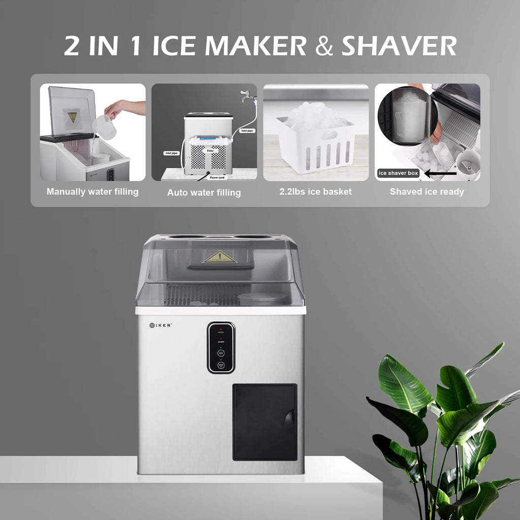 Countertop Ice Maker and Ice Shaver Machine 33lb/24H F630191