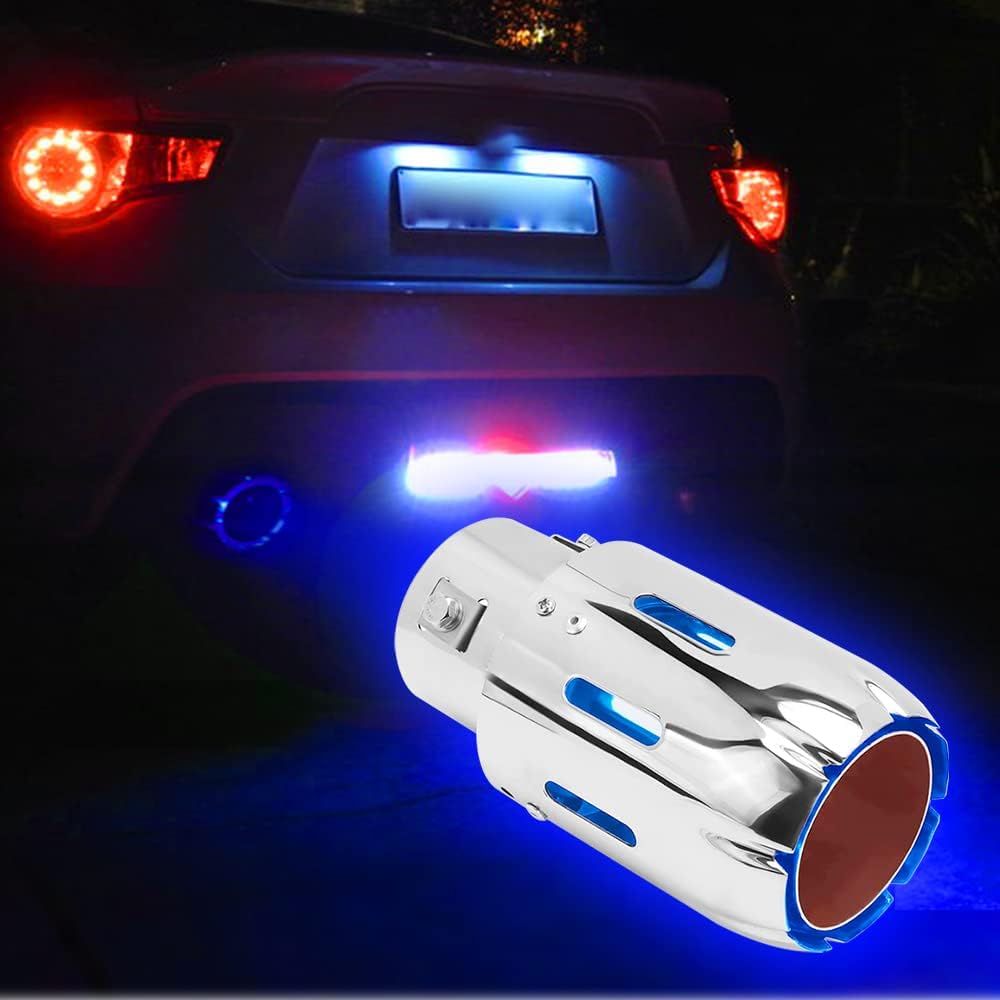 2.5" Inlet 3.5" Outlet LED Exhaust Tip Burnt Type 6.5" Length Car Exhaust Tail Pipe Pack of 2 Y67094