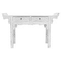 Pagota White Hand Carved Wood Table T4019